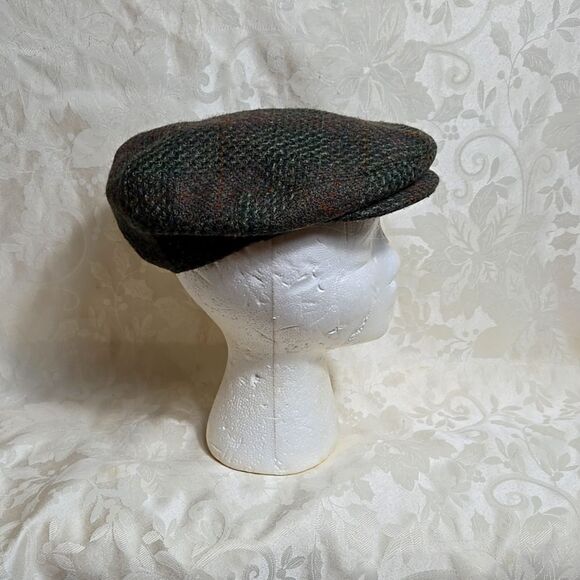 Kent Vintage Green Tweed Newsboy Cap Made in Italy - Picture 2 of 6